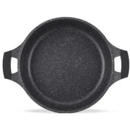 Marble casserole with black glass lid - 36 cm