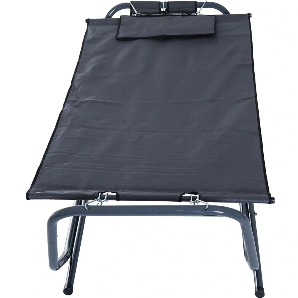 Sun lounger hammock foldable gray 227x94cm
