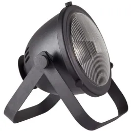 Table lamp Bo floodlight industrial mat wood black metal glass 40W E27