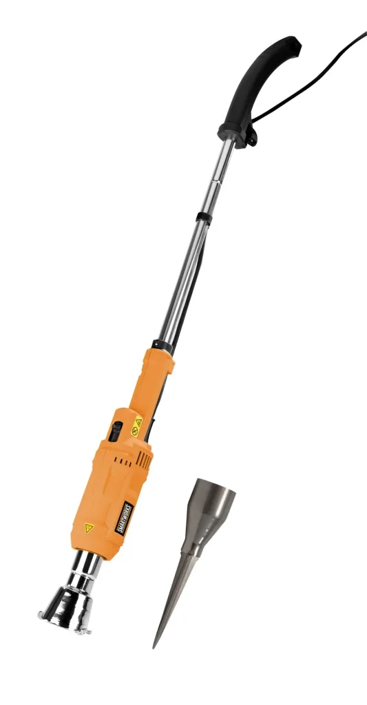 Hot air weed killer + root thorn attachment