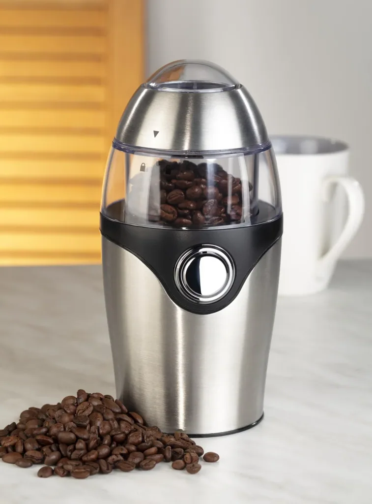 Electric coffee grinder made of stainless steel, 150 watts