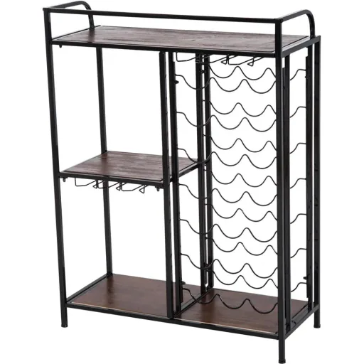 Wine rack wine cabinet wine stand 21 bottles 3 storage compartments