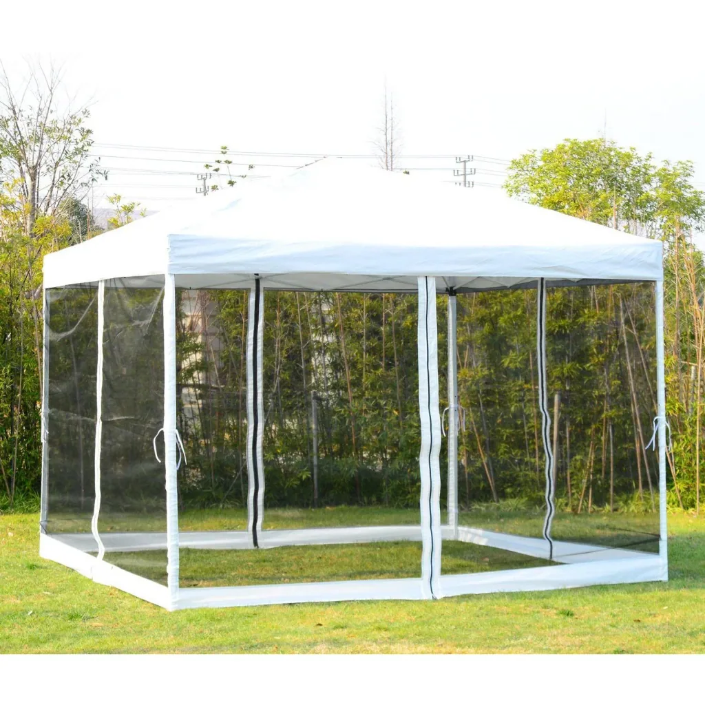 Folding gazebo with side walls 3x3m white