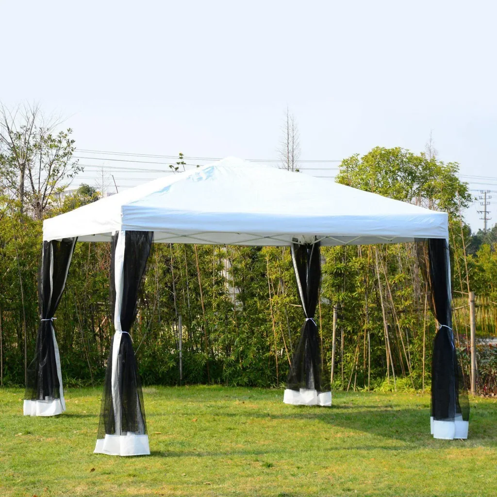 Folding gazebo with side walls 3x3m white