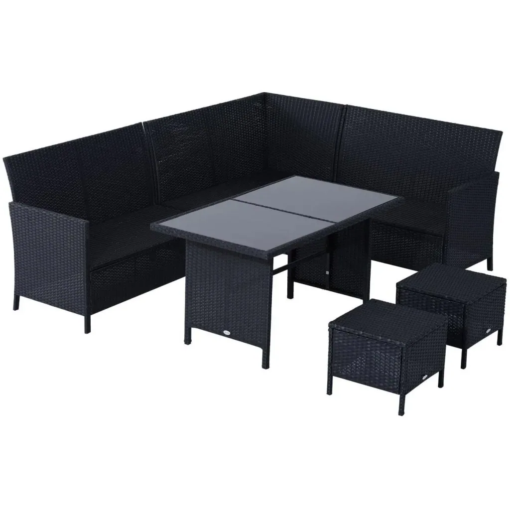 Polyrattan seating group as an 18-piece set