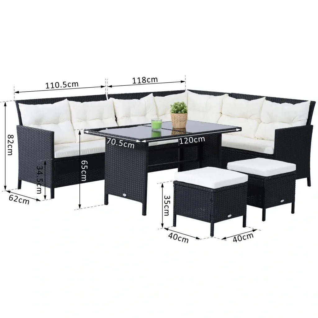 Polyrattan seating group as an 18-piece set