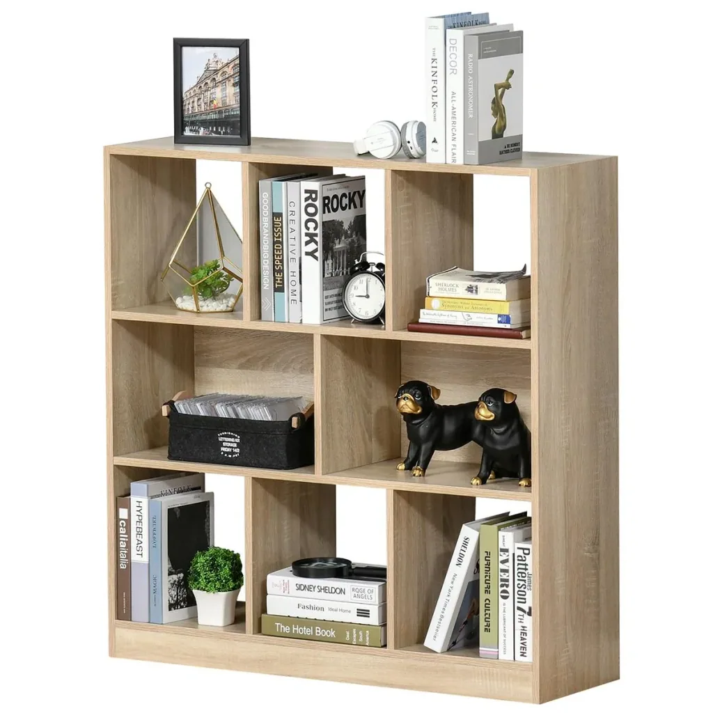 Bookshelf 3-tier storage shelf office shelf display shelf for home office living room chipboard natural 97.5 x 30