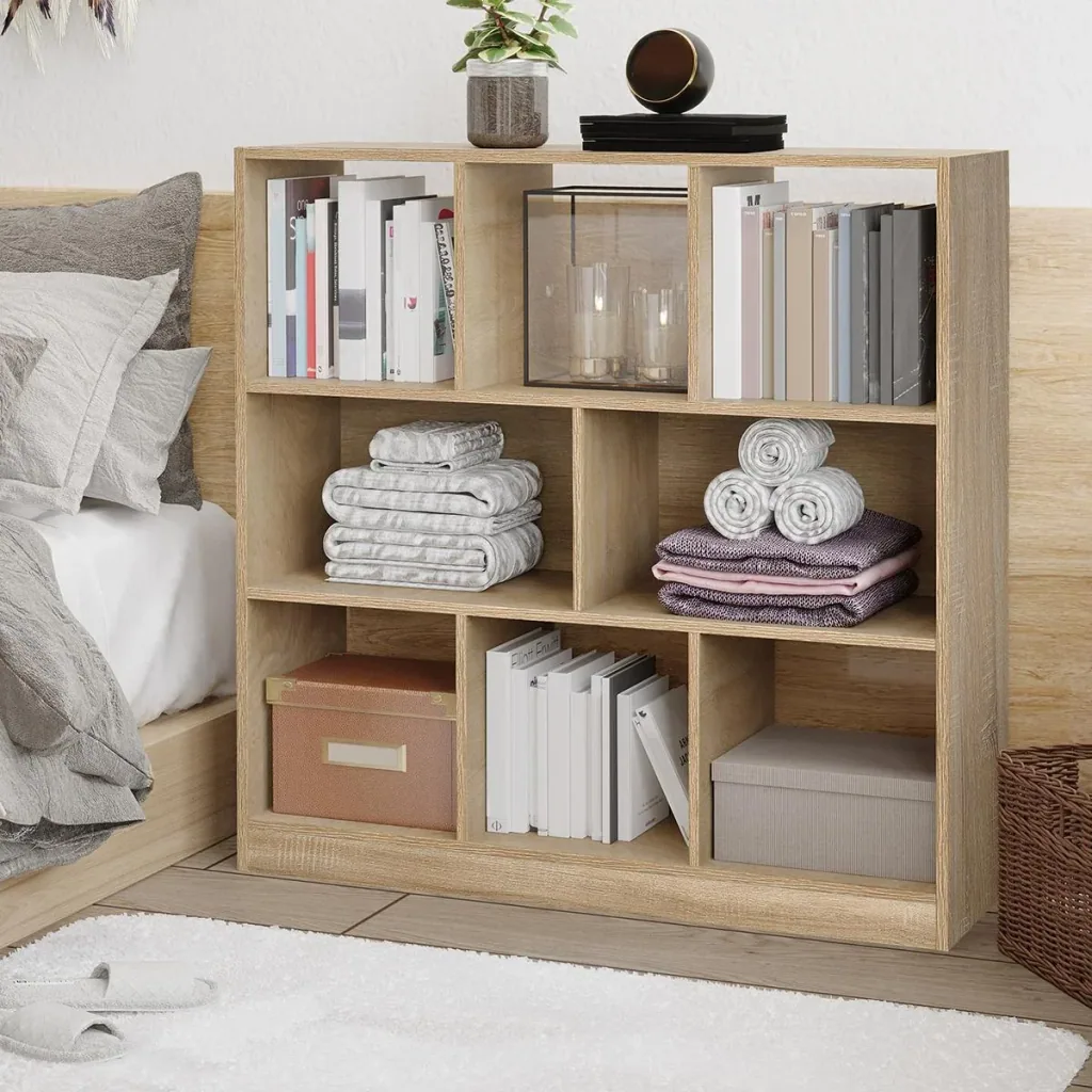 Bookshelf 3-tier storage shelf office shelf display shelf for home office living room chipboard natural 97.5 x 30