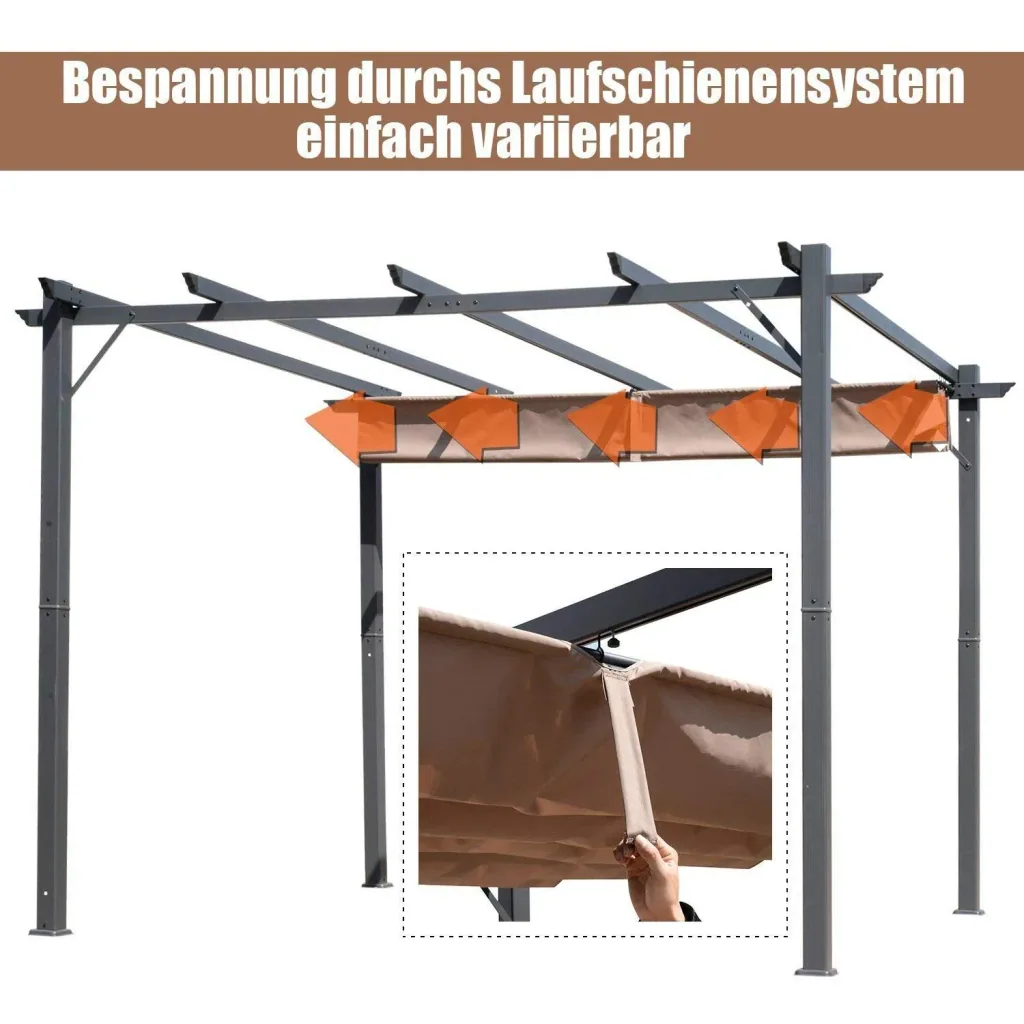 Pergola with sliding roof