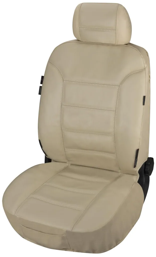 Car seat cover Billy made of genuine leather beige ZIPP-IT