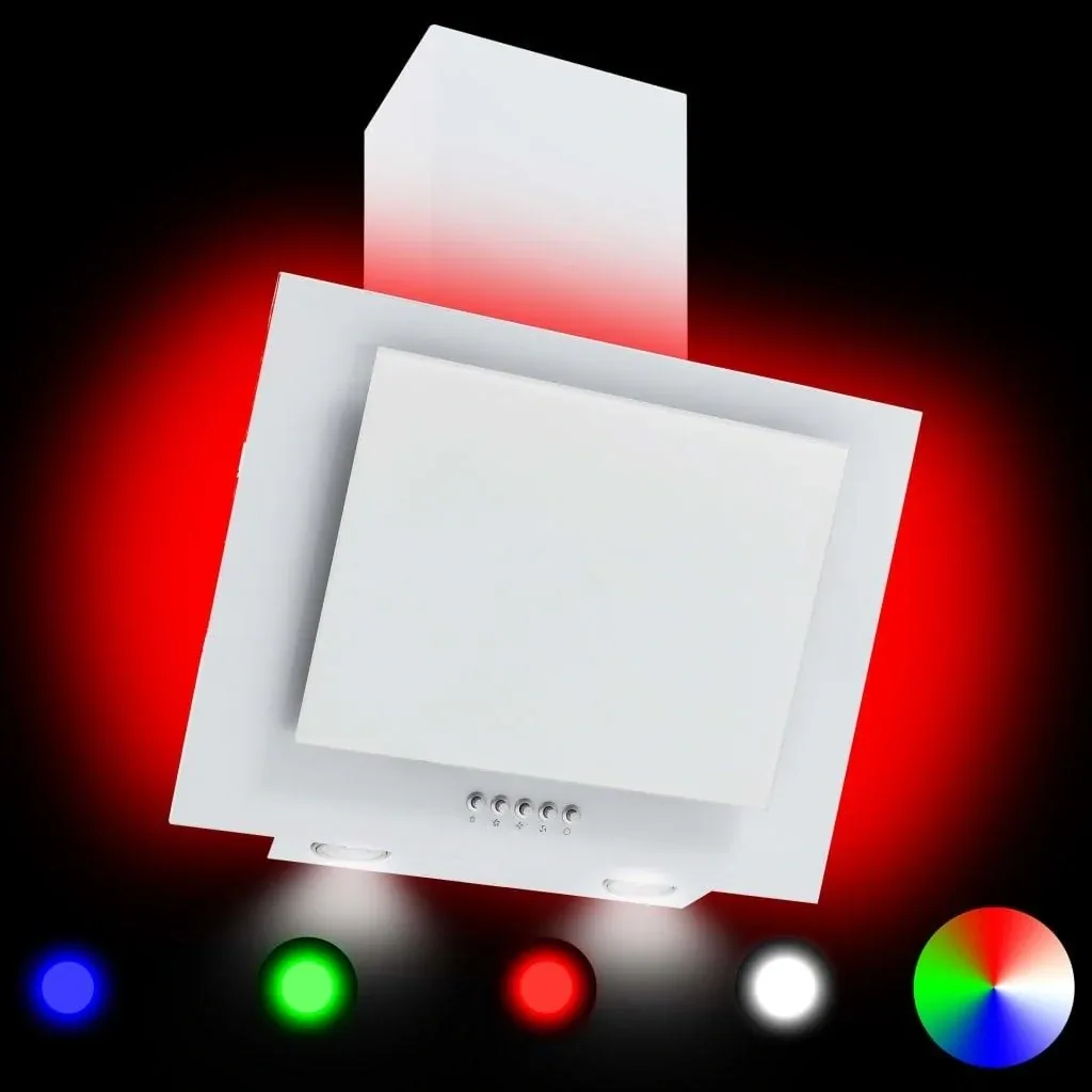 RGB LED extractor hood 60 cm made of stainless steel and tempered glass