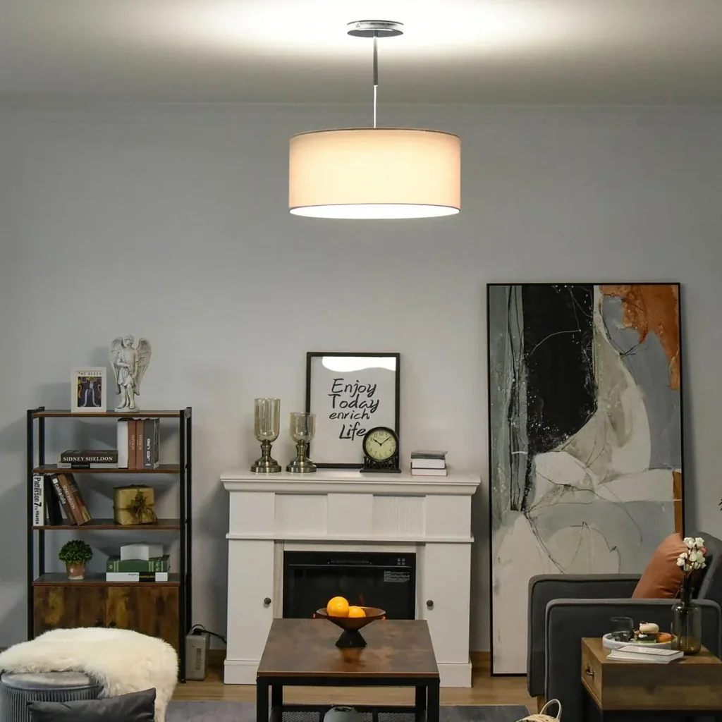 LED ceiling light with integrated dimmer light grey+silver+white