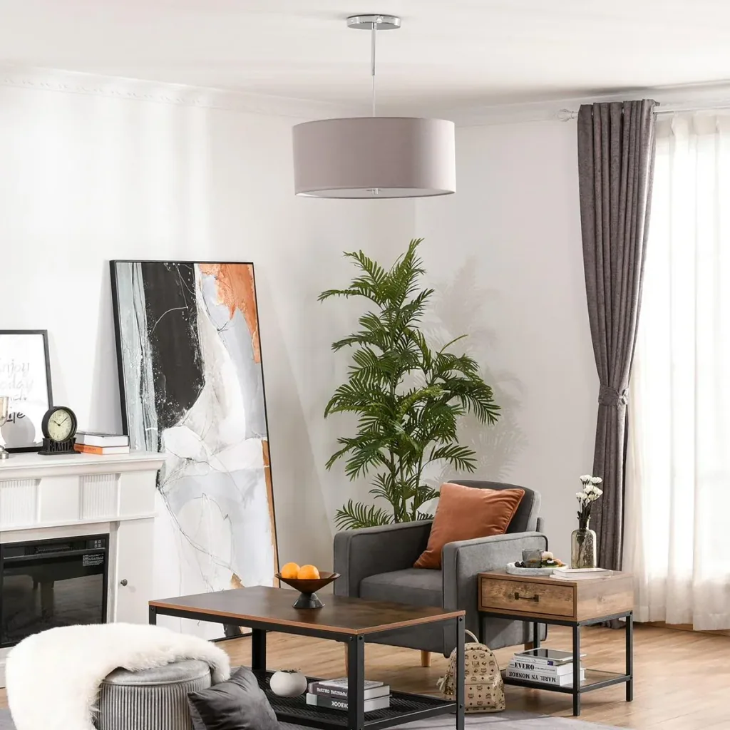 LED ceiling light with integrated dimmer light grey+silver+white