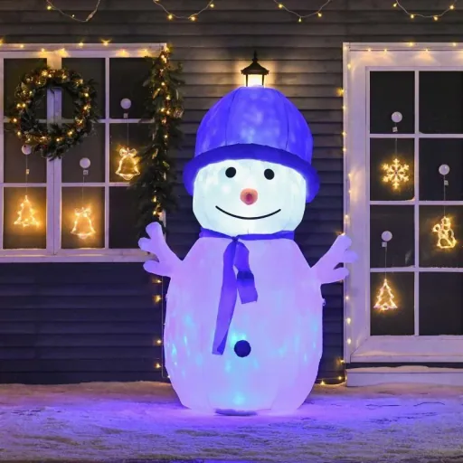 1.8 m inflatable snowman with 2 LED rotating lights Christmas decoration