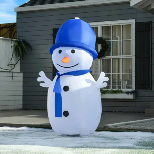1.8 m inflatable snowman with 2 LED rotating lights Christmas decoration