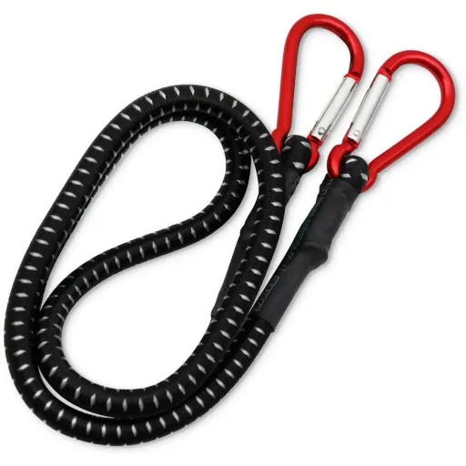 Elastic band with snap hook 100cm x 10 mm - Black