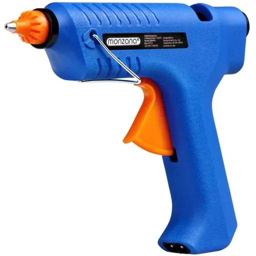 Cordless hot glue gun with charging station and system case