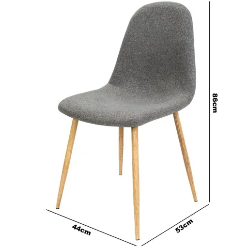 Designer chair with fabric cover dark grey 4 pieces