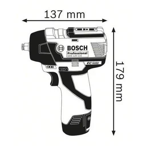 GDS 12V-115 impact wrench - Without battery and charger