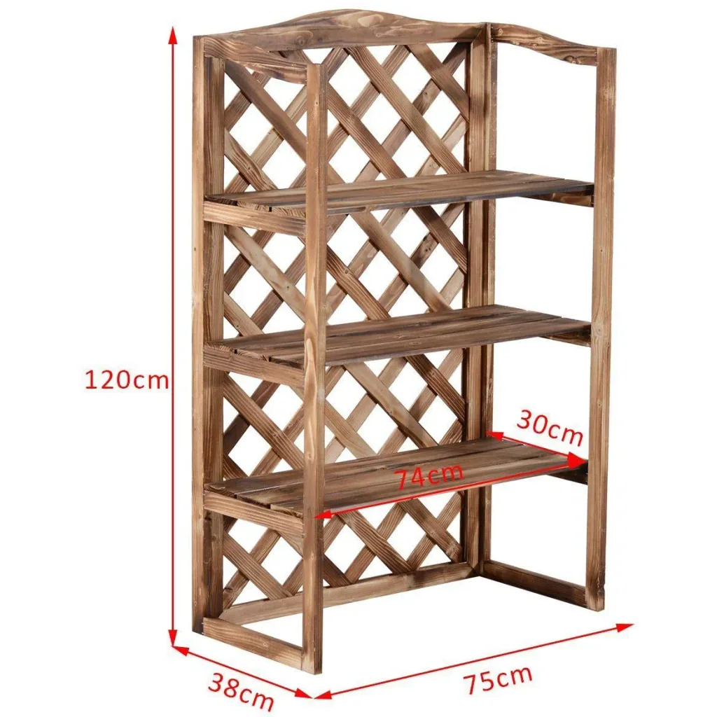 Flower shelf 3 levels fir wood
