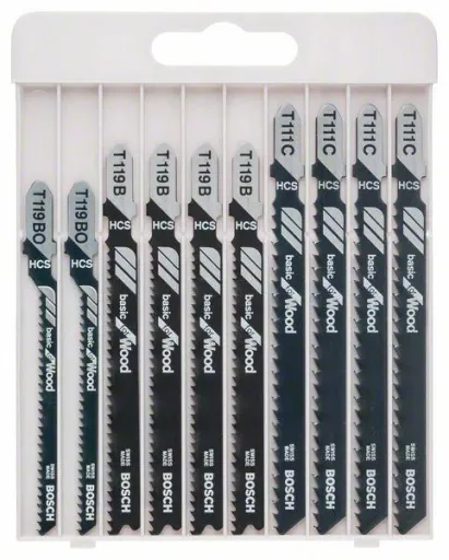 Jigsaw blade set "Basic" for wood, 10 pieces