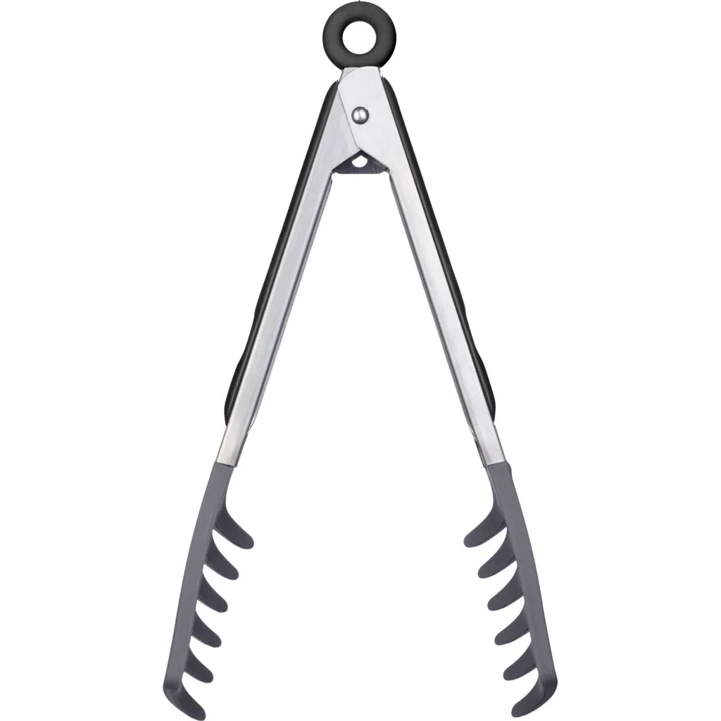 Noodle Tongs Fork 25.5 cm, Edelstahl-Silicone