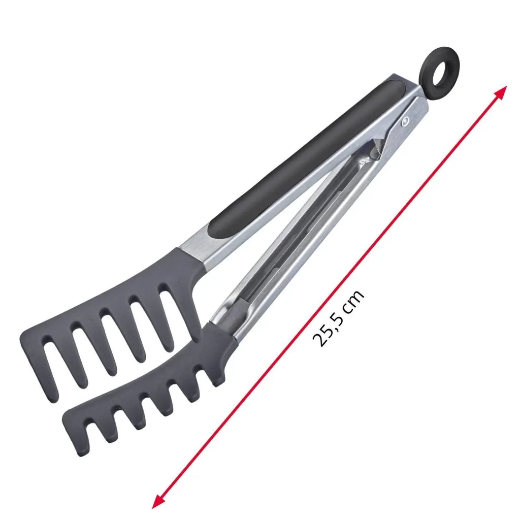 Noodle Tongs Fork 25.5 cm, Edelstahl-Silicone