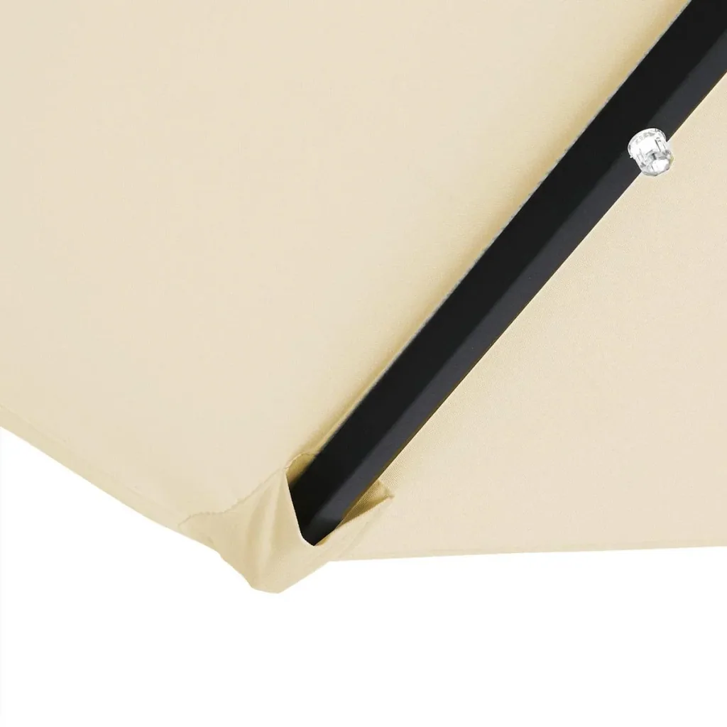 Florida parasol with LED lighting, tiltable cream - Ø 3m