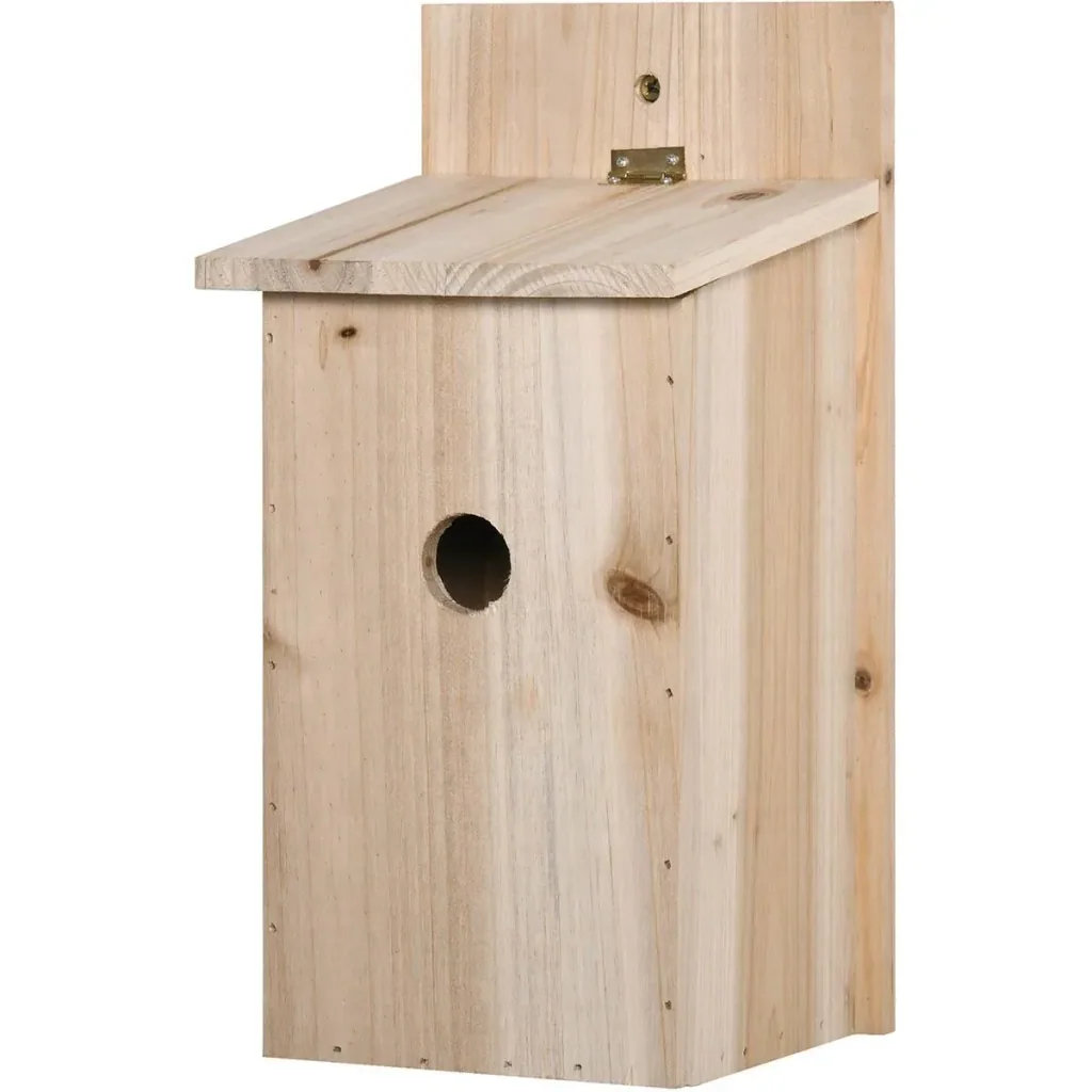 Birdhouse - with hinged roof - pine - 15 x 14 x 30 cm