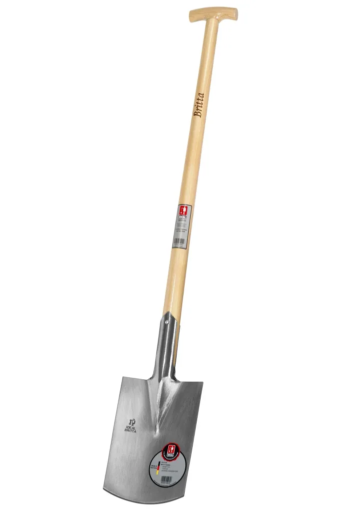BRITTA spade, gardener's shape, size 0, polished, ash T-handle 85 cm