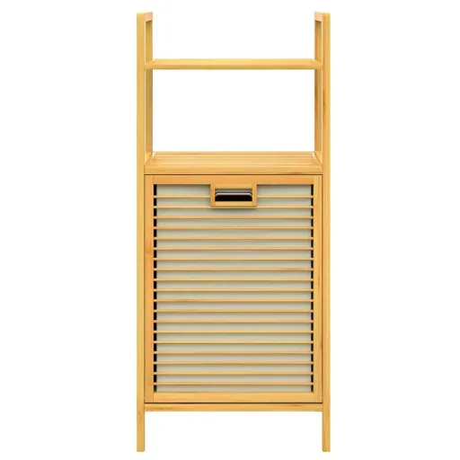 Bathroom shelf with laundry basket 43l 40 x 30 x 95cm