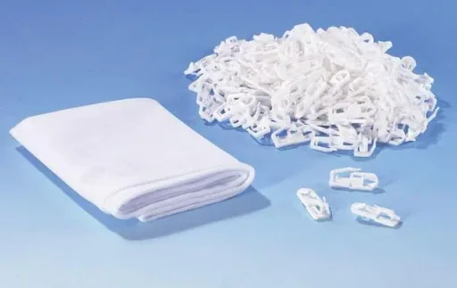 Curtain clicks, 200 pieces & laundry net FREE