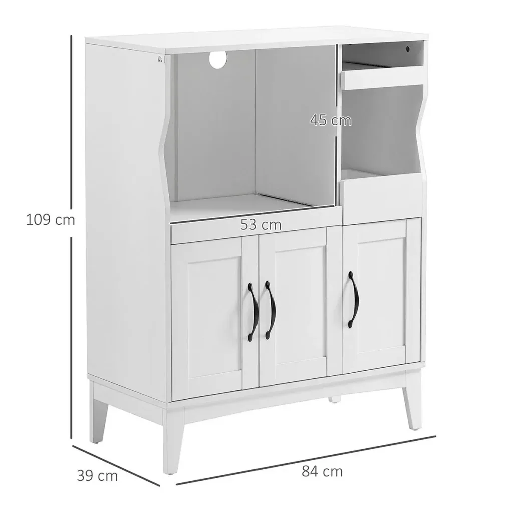 Kitchen cabinet with folding shelf 84 cm x 39 cm x 109 cm