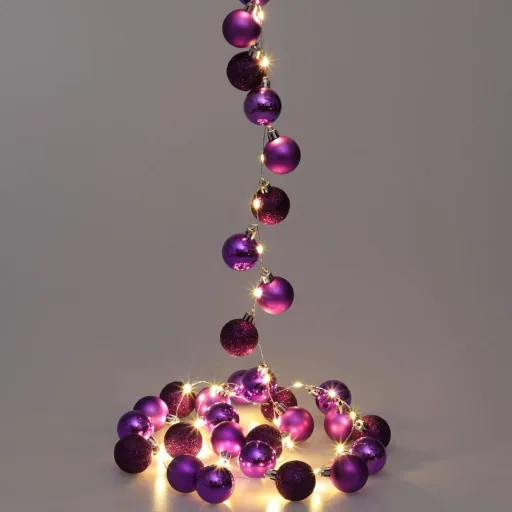 Christmas lights balls 40-LED - purple - 2m