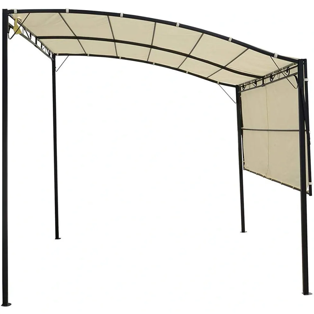 Pavilion with folding side roof