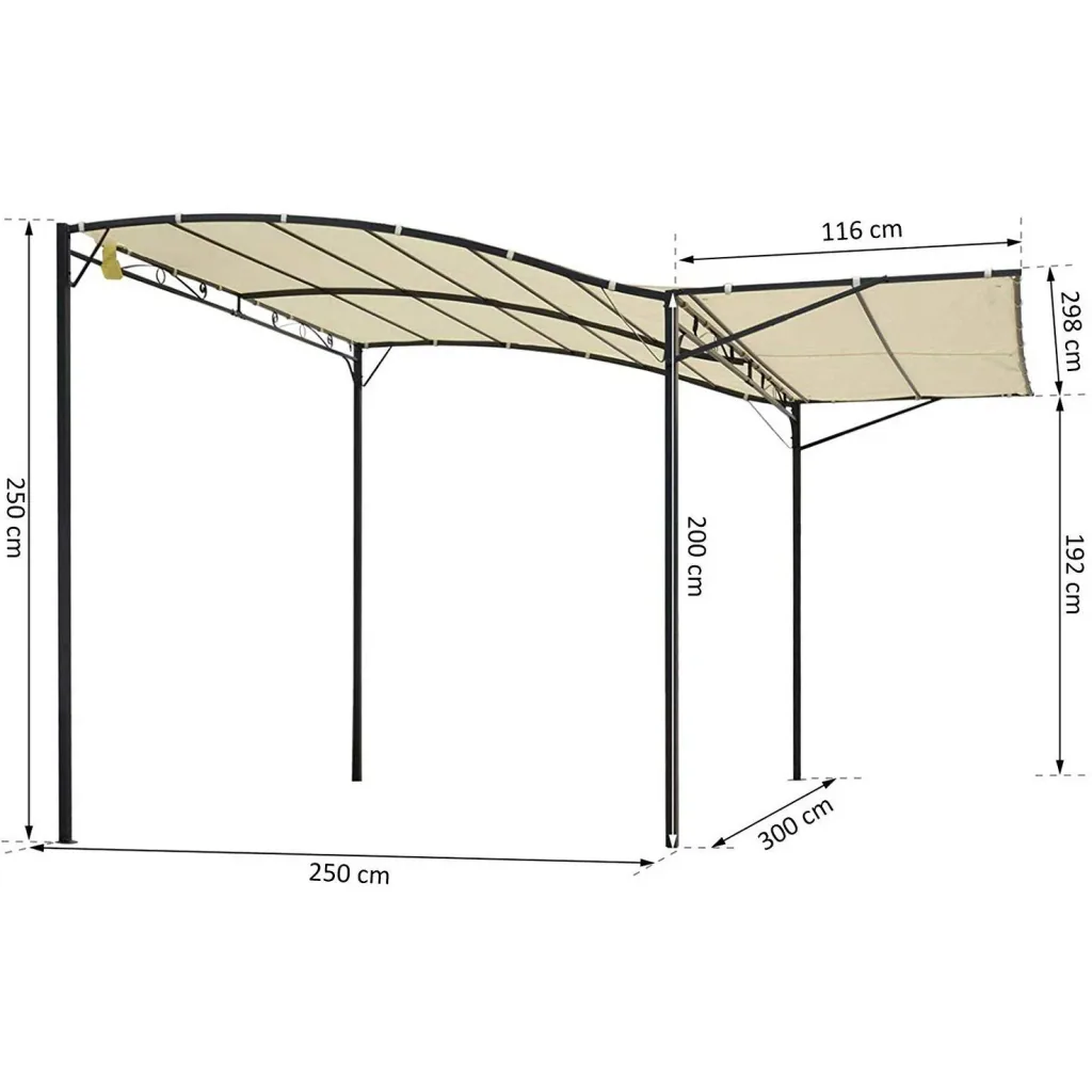 Pavilion with folding side roof