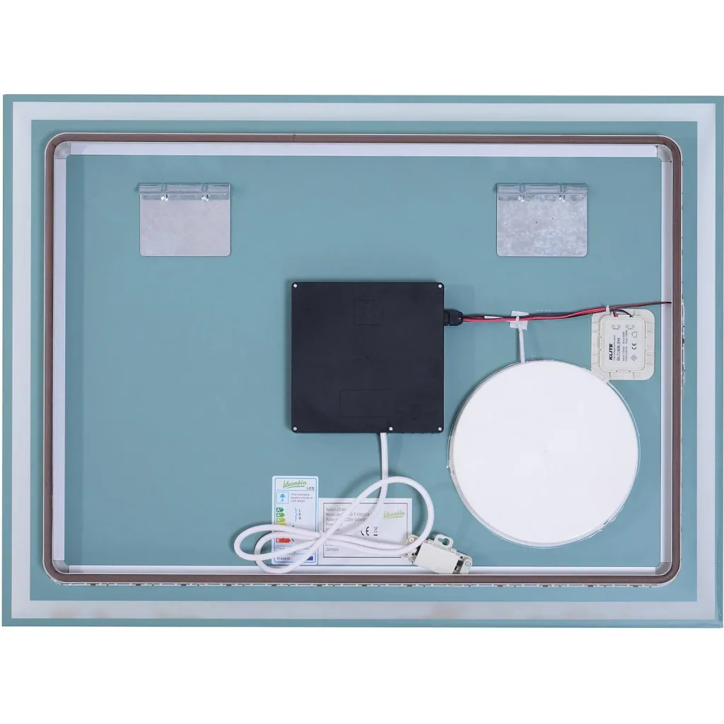 LED bathroom mirror bathroom mirror wall mirror touch switch magnification aluminum frame silver 80 x 3 x 60 cm