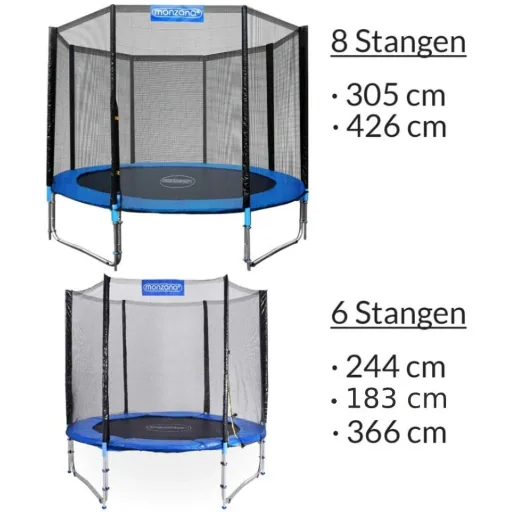 Net for trampoline 244cm - for 6 fixing poles