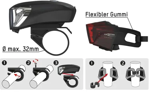 Bicycle light "Combo LED" - BATTERY