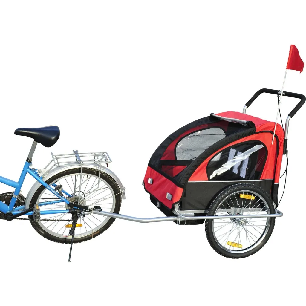 2 in 1 Jogger Child Trailer Bike Trailer Red-Black