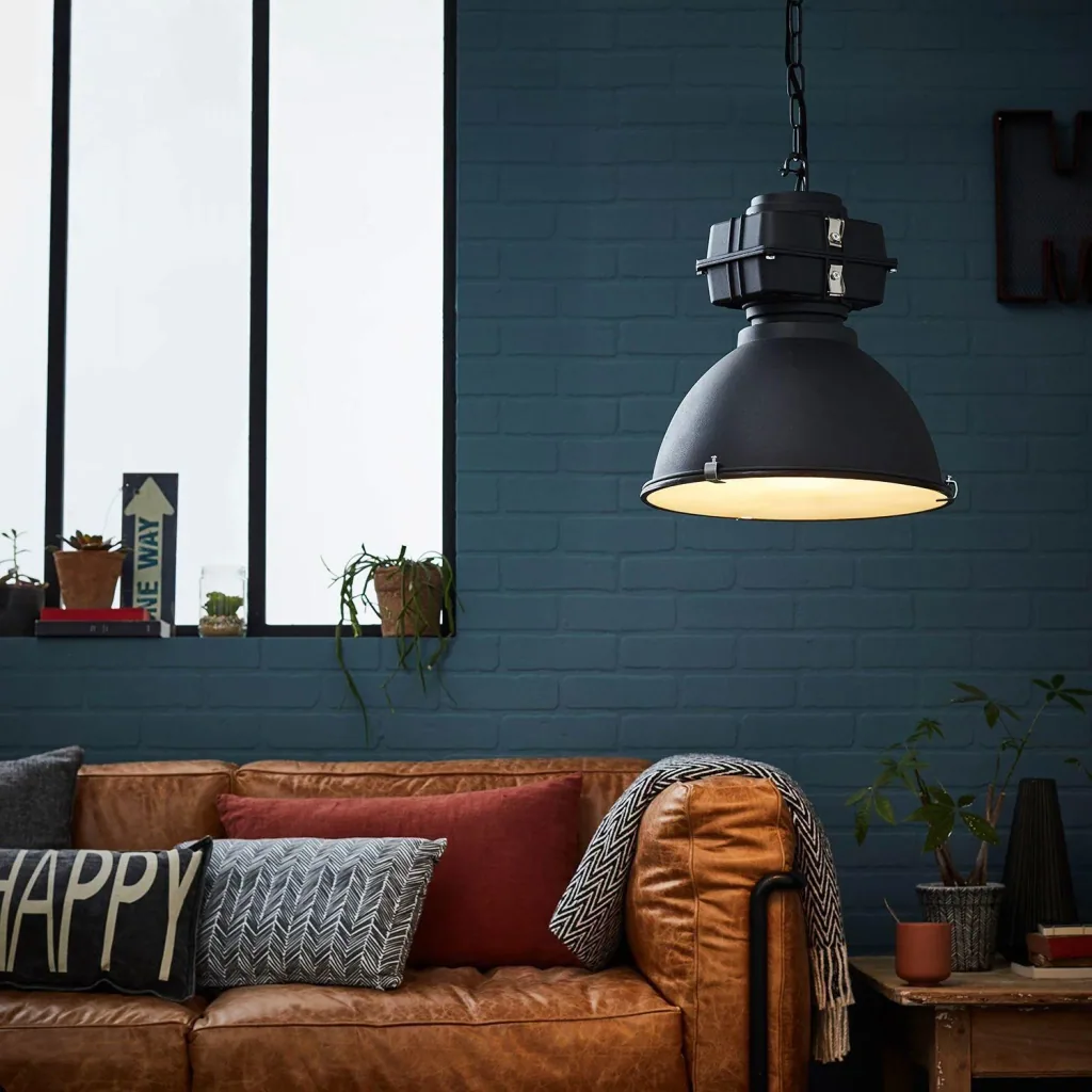 2x industrial pendant light Anouk 93678/70 concrete 40cm incl. 2x warm lamps