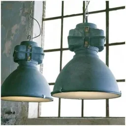 2x industrial pendant light Anouk 93678/70 concrete 40cm incl. 2x warm lamps