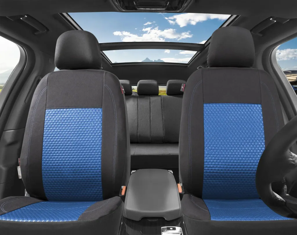 Car seat cover Avignon Premium, blue/black, complete set 14 pieces