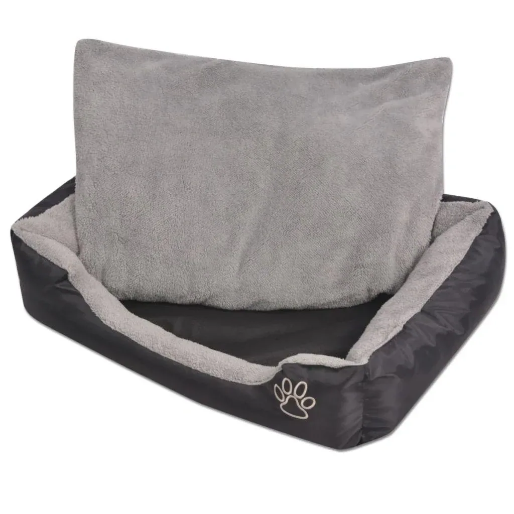 Dog bed with pillow size M black