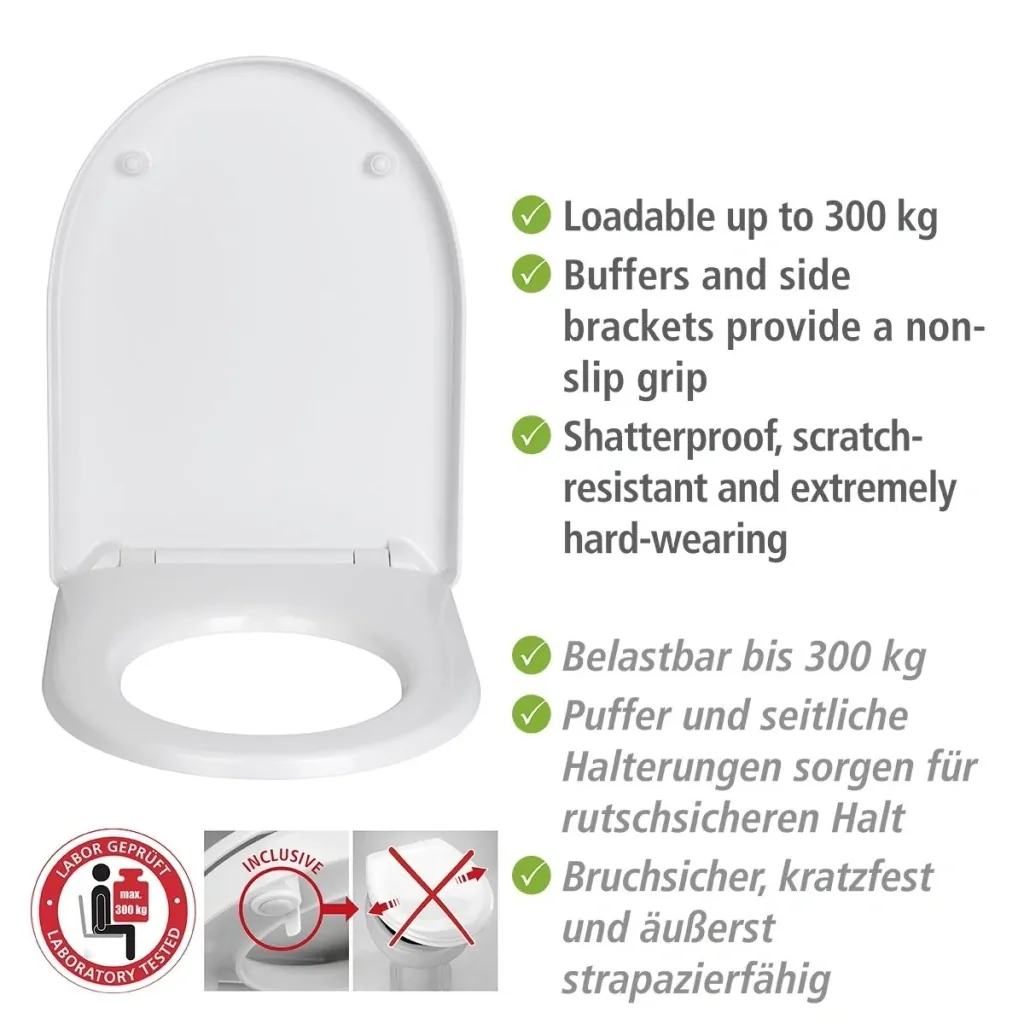 Sindia toilet seat, made of shatter-proof Duroplast, load capacity up to 300 kg