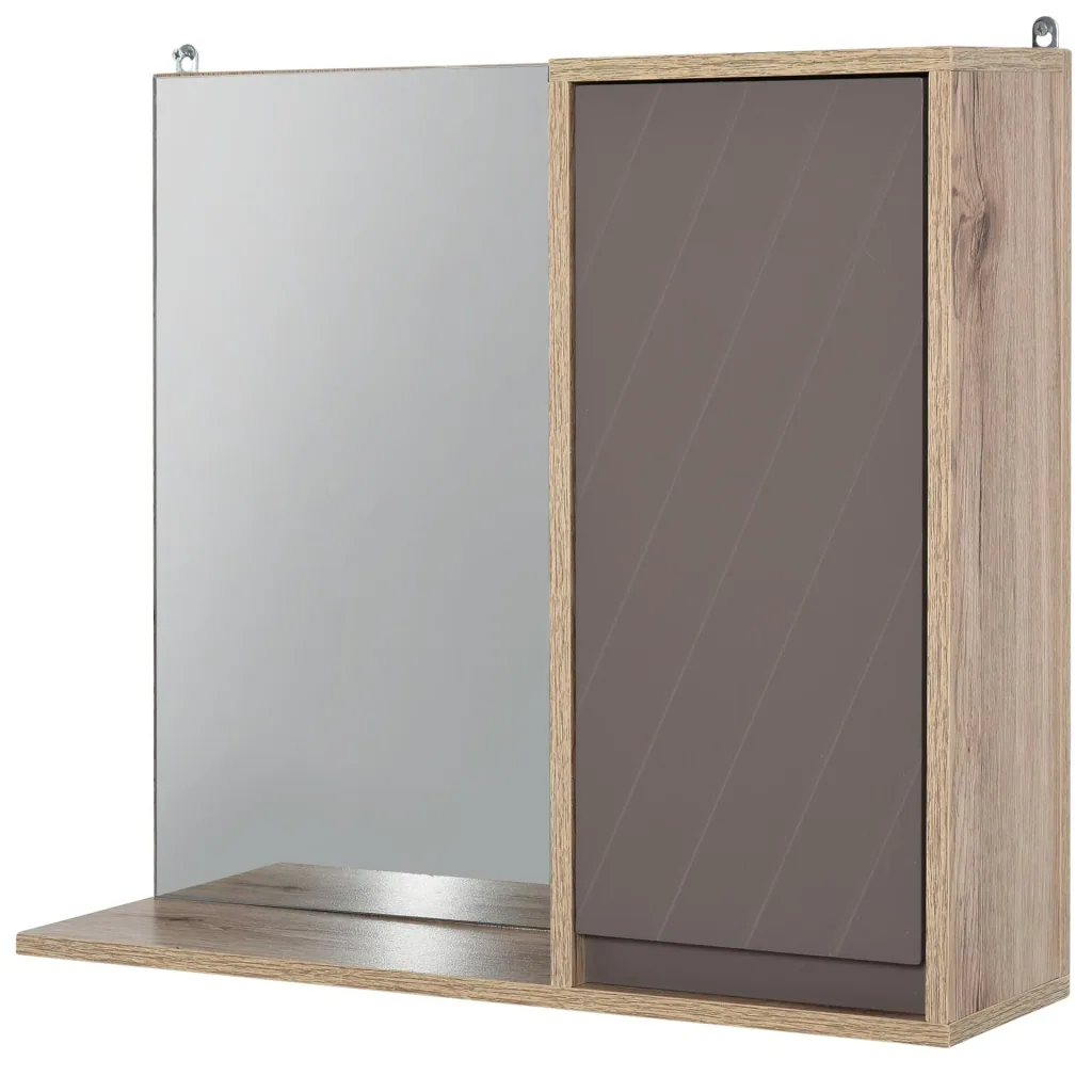 Bathroom mirror cabinet, grey