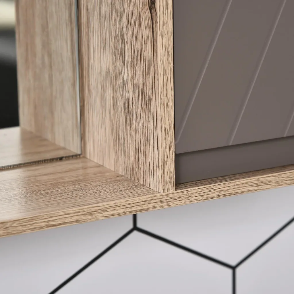 Bathroom mirror cabinet, grey