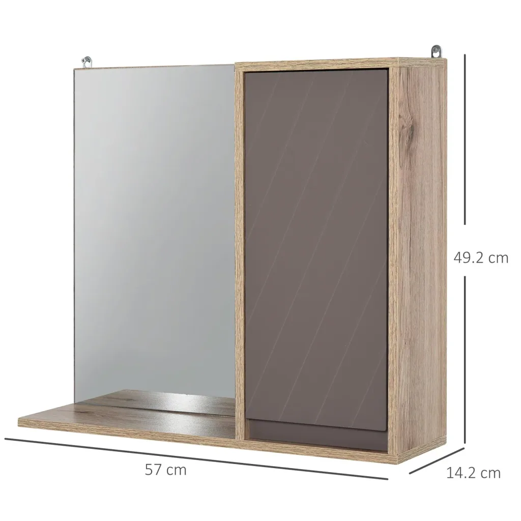 Bathroom mirror cabinet, grey