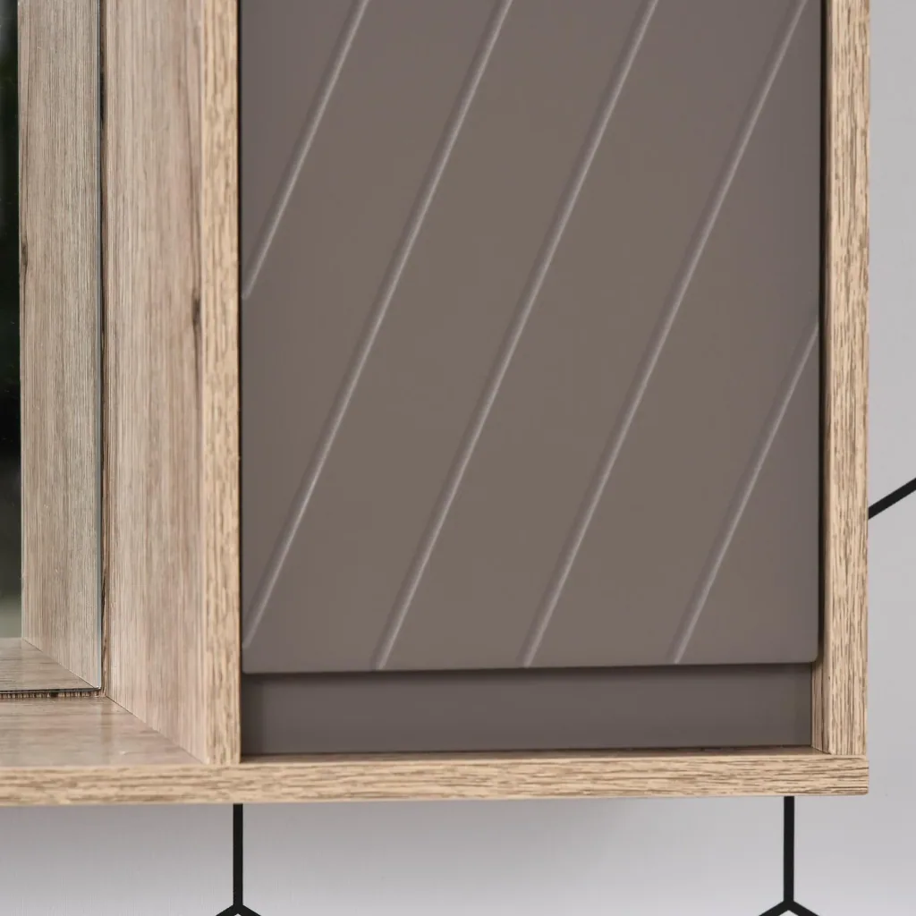 Bathroom mirror cabinet, grey
