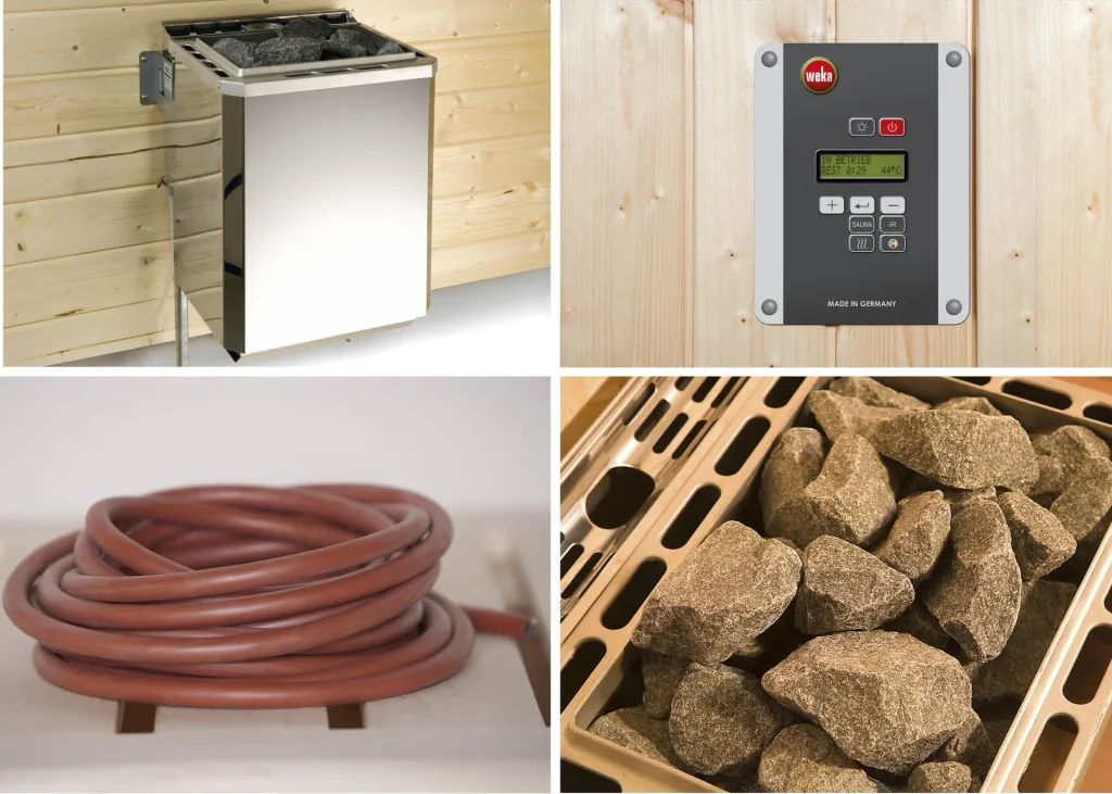 Sauna heater set 3 - 9.0 kW OS with heater connection cable